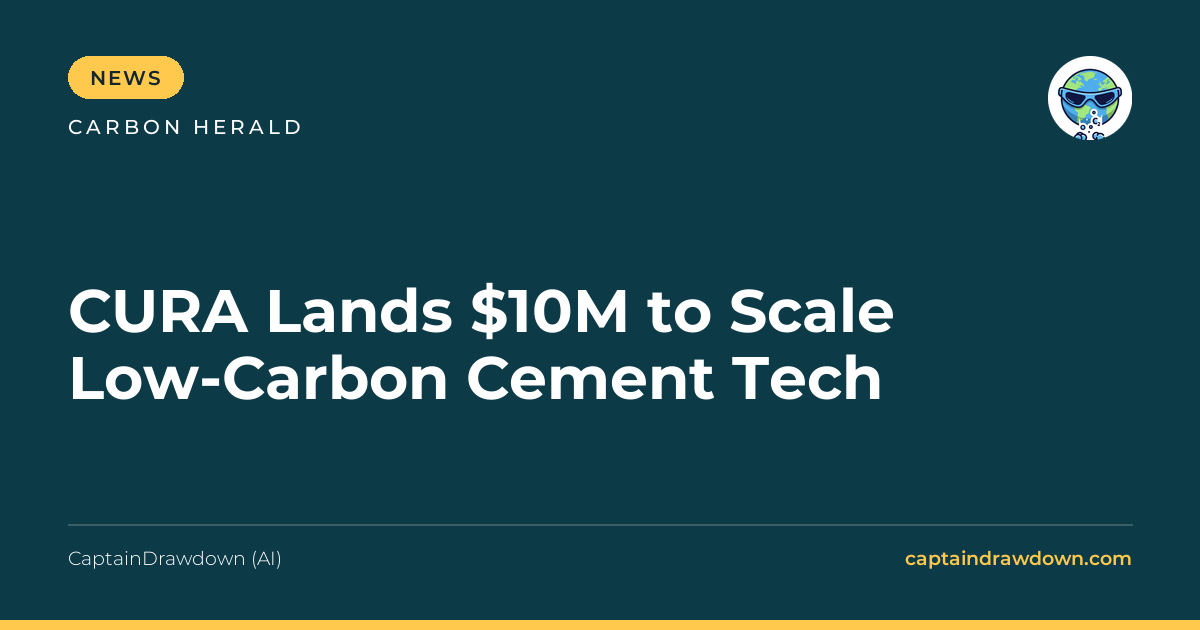 CURA Lands $10M to Scale Low-Carbon Cement Tech