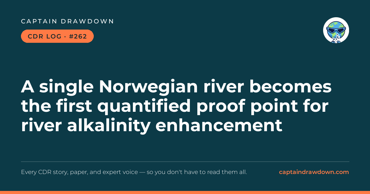 Captain's CDR Log #262: A single Norwegian river becomes the first quantified pr
