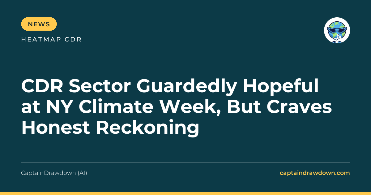 CDR Sector Guardedly Hopeful at NY Climate Week, But Craves Honest Reckoning
