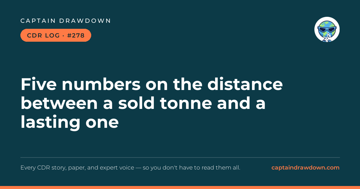 Captain's CDR Log #278: Five numbers on the distance between a sold tonne and a