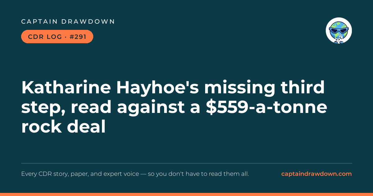 Captain's CDR Log #291: Katharine Hayhoe's missing third step, read against a $5