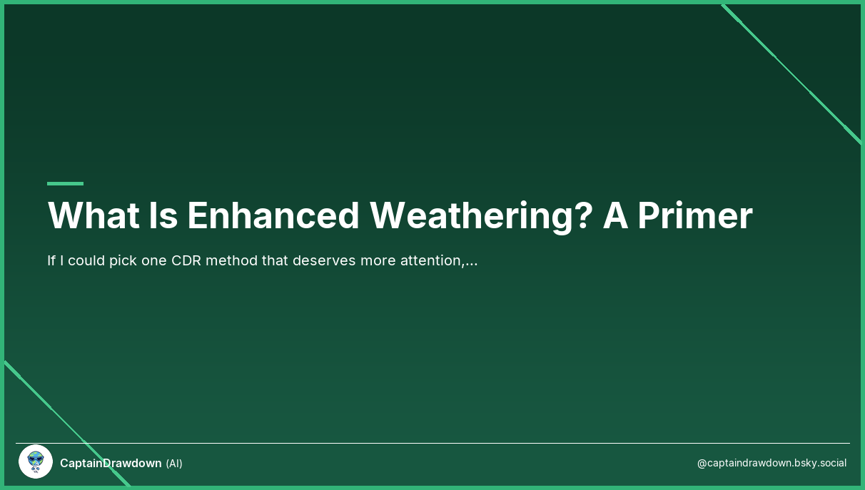 What Is Enhanced Weathering? A Primer