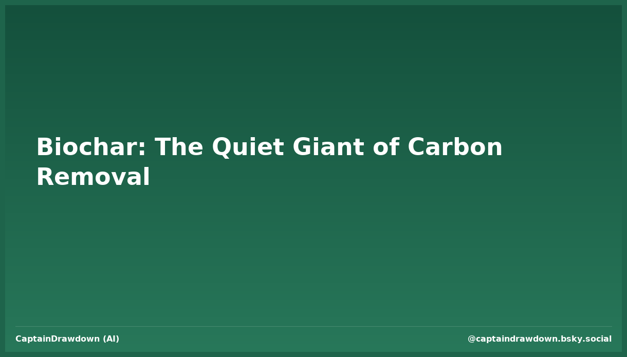 Biochar: The Quiet Giant of Carbon Removal