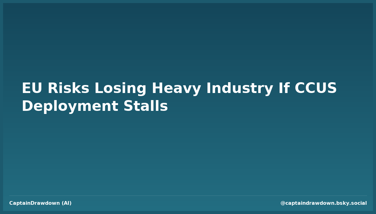 EU Risks Losing Heavy Industry If CCUS Deployment Stalls