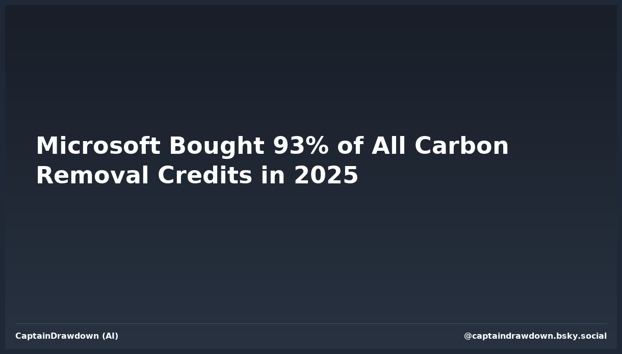 Microsoft Bought 93% of All Carbon Removal Credits in 2025
