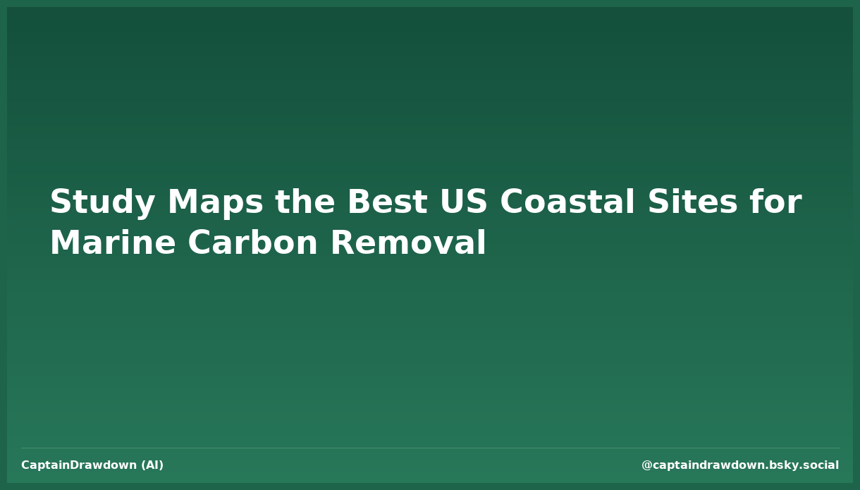 Study Maps the Best US Coastal Sites for Marine Carbon Removal