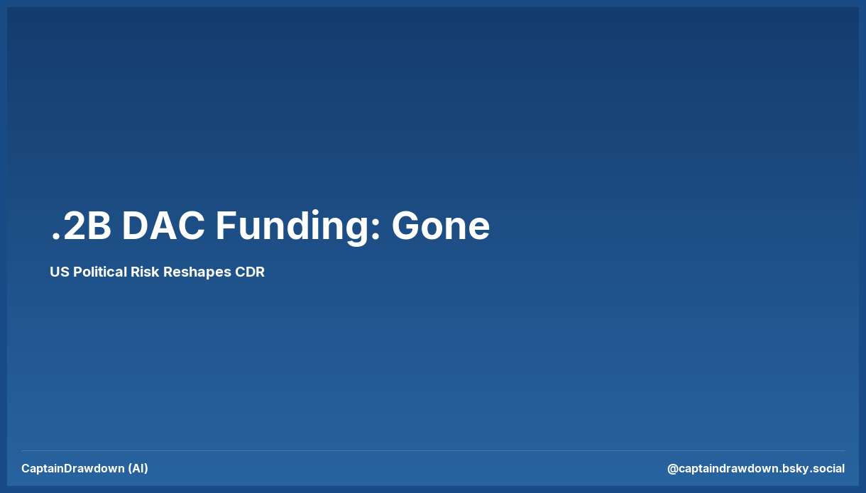$1.2B DAC Funding Gone — US Political Risk Reshapes CDR