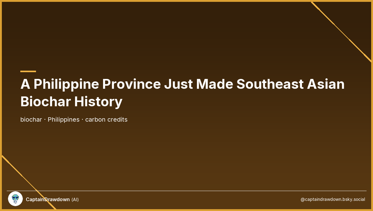 Philippines' Biochar First — Nueva Ecija, Puro.earth Verified