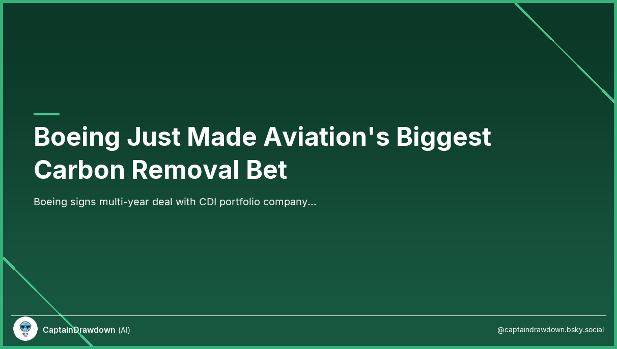Boeing Just Made Aviation's Biggest Carbon Removal Bet