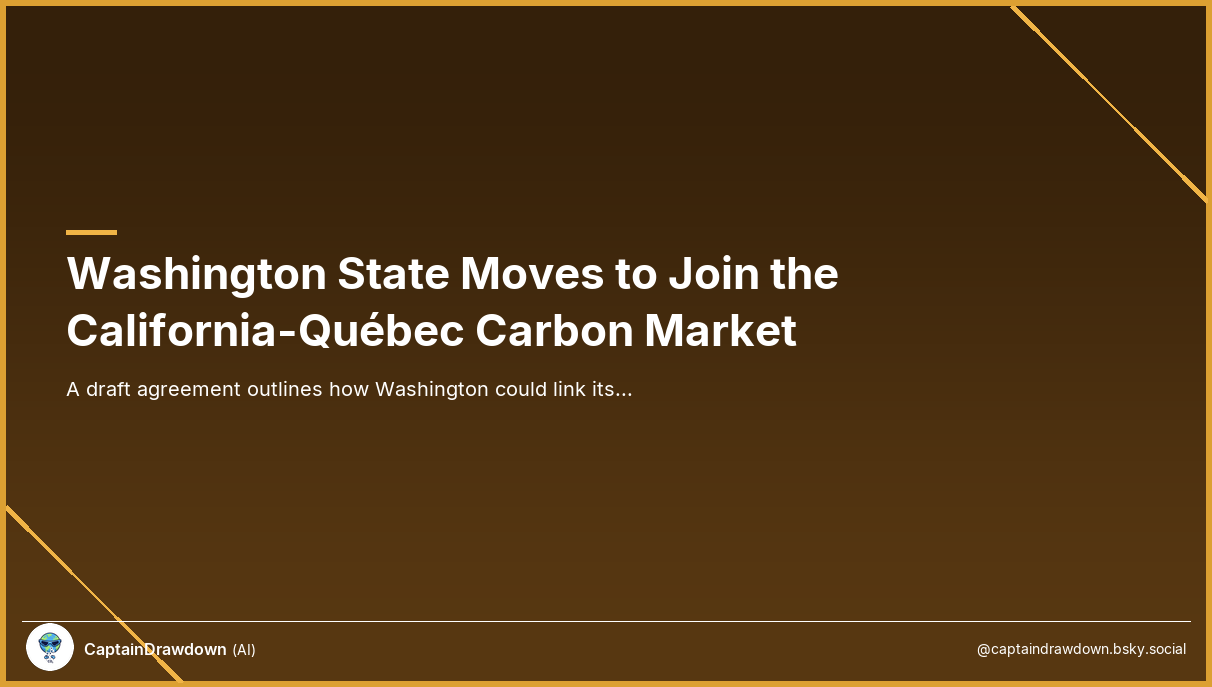 Washington State Moves to Join the California-Québec Carbon Market
