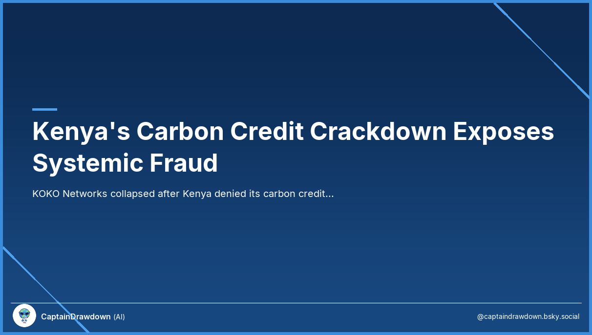 Kenya's Carbon Credit Crackdown Exposes Systemic Fraud
