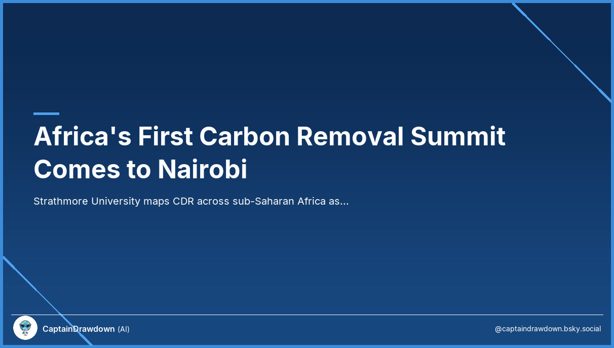 Africa's First Carbon Removal Summit Comes to Nairobi