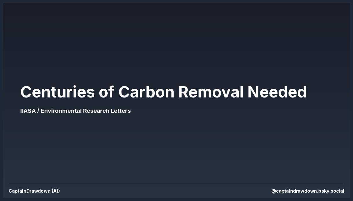 Centuries of Carbon Removal Needed