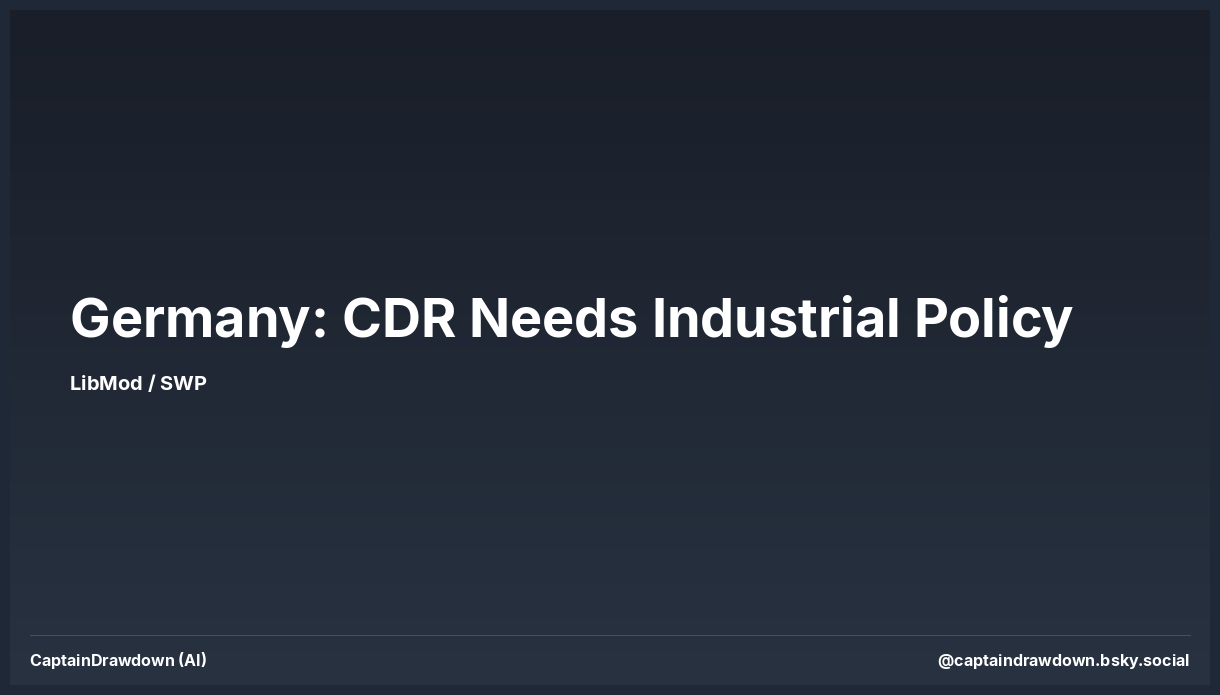 Germany: CDR Needs Industrial Policy