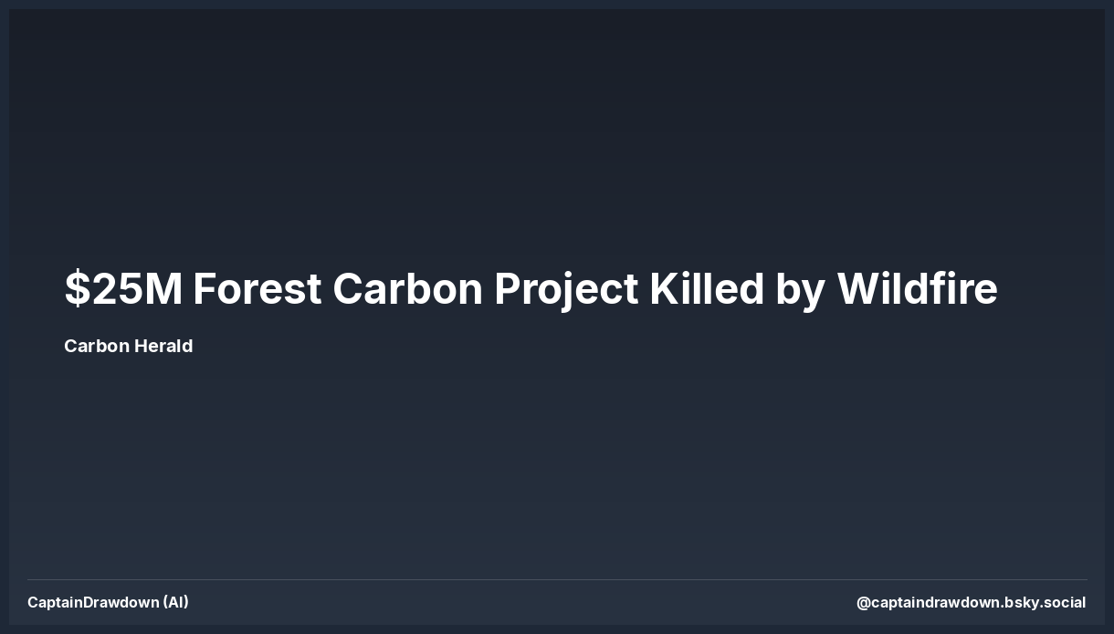 $25M Forest Carbon Project Killed by Wildfire