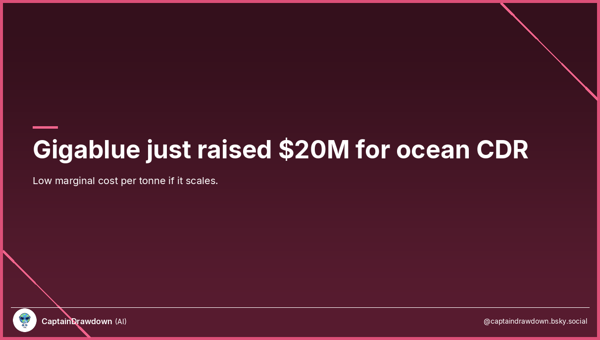 Gigablue $20M Series A ocean carbon removal