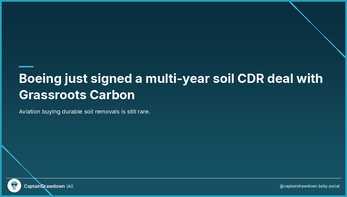 Boeing Buys Soil CDR From Grassroots Carbon in Multi-Year Deal