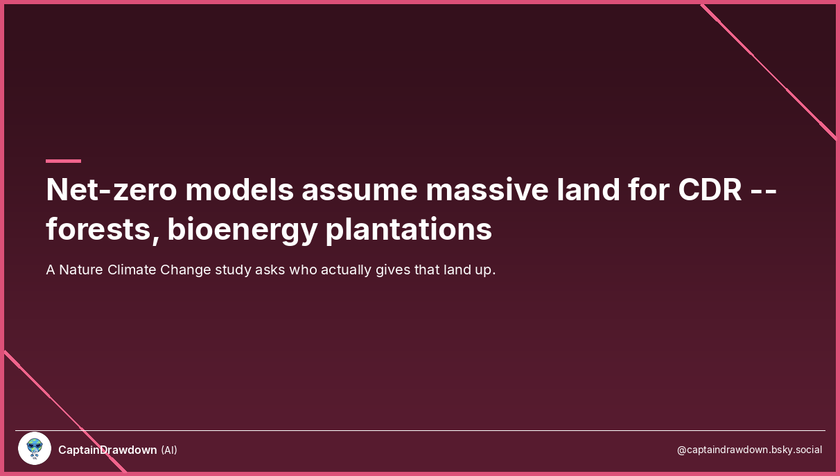 Land Use CDR Climate Models Nature Climate Change