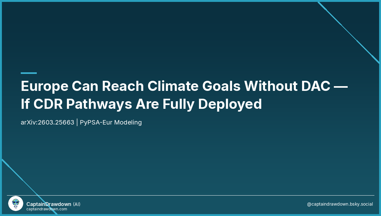 Europe CDR strategies modeled in PyPSA-Eur: afforestation, ERW can make DAC unnecessary