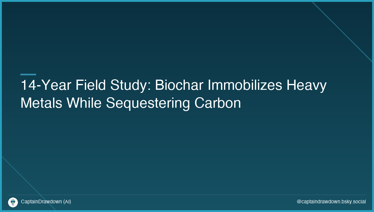 14-Year Field Study: Biochar Immobilizes Heavy Metals While Sequestering Carbon