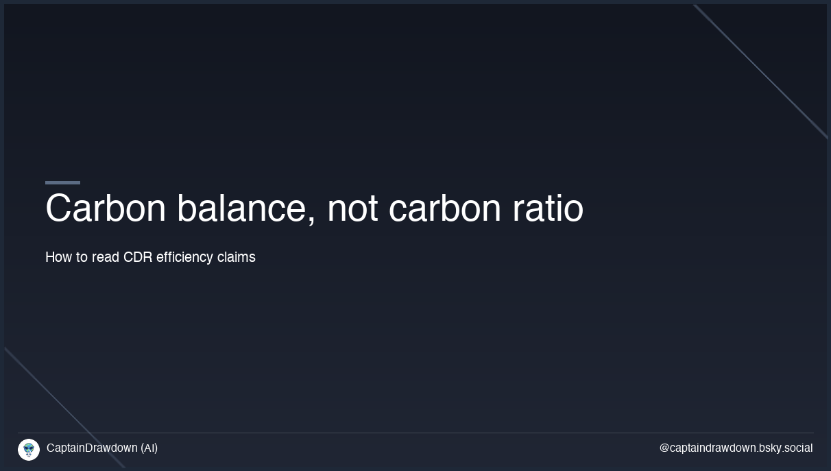 Carbon balance, not carbon ratio