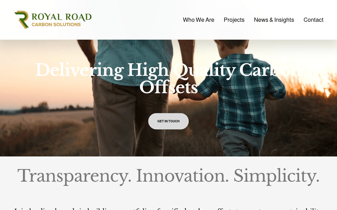 Royal Road Carbon Solutions website